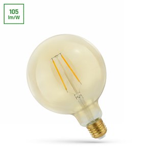LED filament žárovka G125 E27 2W 2400K 230 lm