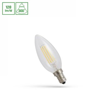 LED filament žárovka svíčka E14 5.5W 2700K 700 lm