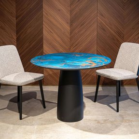 Měděný jídelní stůl Ocean kruh D85x74cm