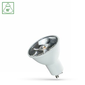 LED žárovka GU10 6W 430 lm, 3000K, čočka 10°, bílá LED žárovka GU10 6W 430 lm, 3000K, čočka 10°, bílá