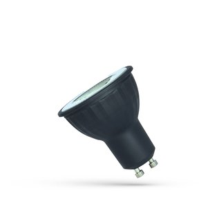 LED žárovka GU10 6W 480 lm, 3000K, čočka 38°, černá LED žárovka GU10 6W 480 lm, 3000K, čočka 38°, černá