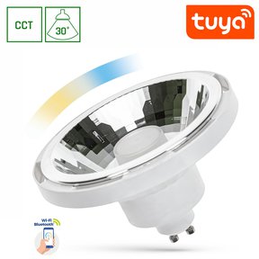 LED žárovka GU10 AR111 10W 1050 lm, Tuya CCT, čočka 30°, bílá LED žárovka GU10 AR111 10W 1050 lm, Tuya CCT, čočka 30°, bílá