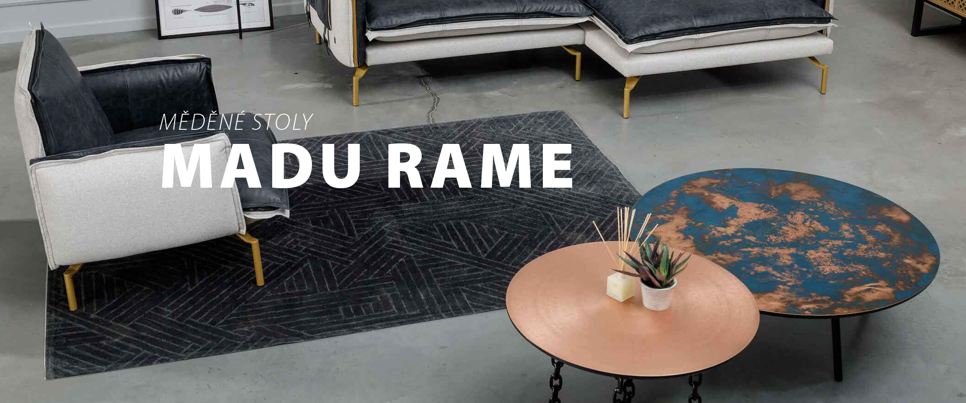 Ručně dělané měděné a mosazné stoly MADU RAME