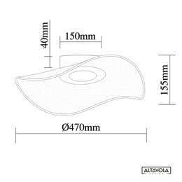 LED stropní světlo Velo No.1 gold 3000K