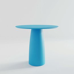 Lakovaný jídelní stůl kruh D850mm Baby Blue RAL 5012