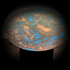Měděný konferenční stůl Ocean kruh D49x57cm